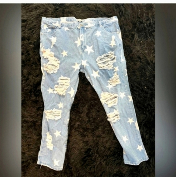 🍂🍁Asos Alice&you US20 Distressed star jeans - Picture 3 of 3